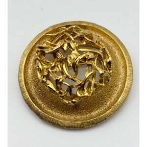 Hattie Carnegie Filigree Dome Brooch Signed-RARE-Vintage